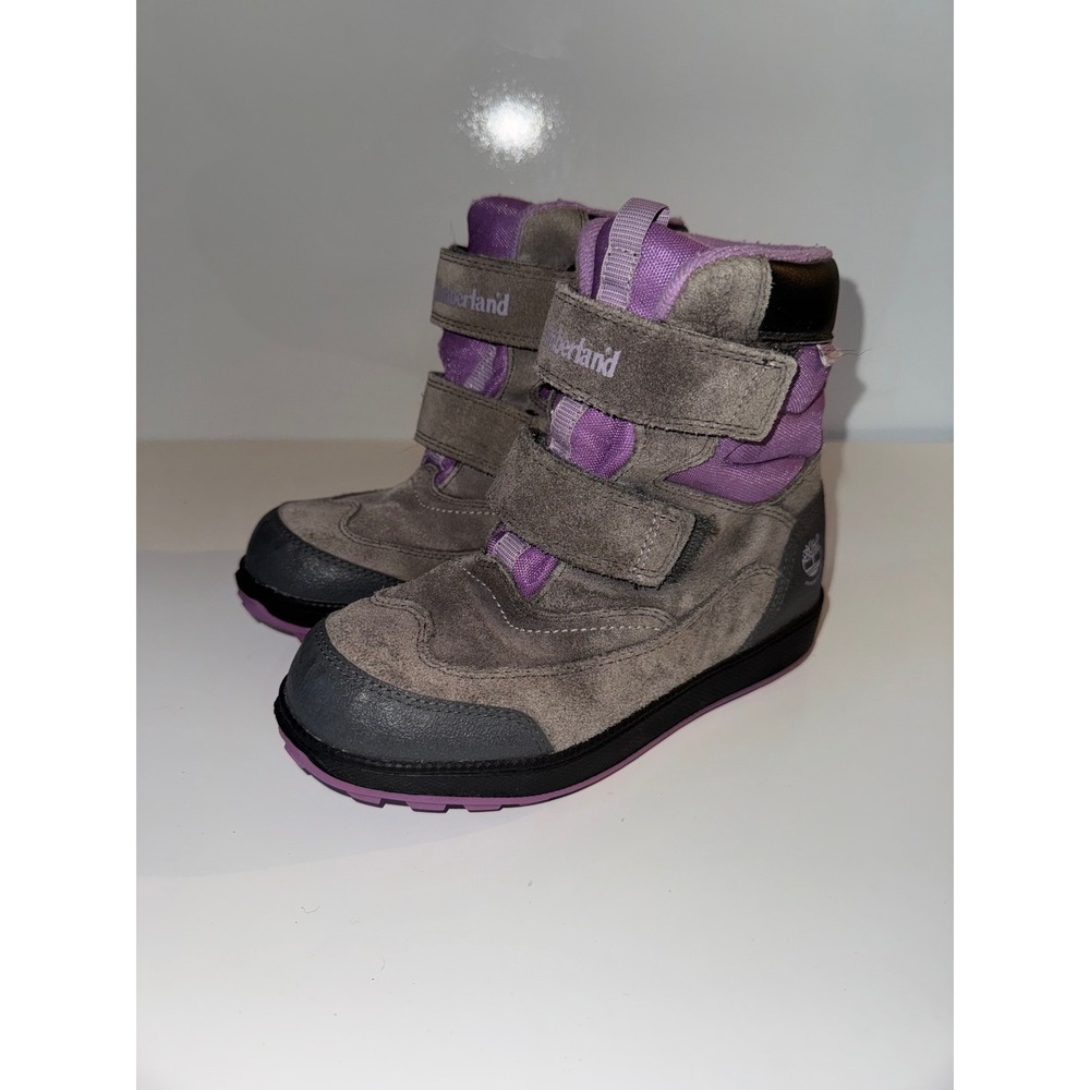 Timberland Girls Waterproof Snow Boots Grey Purple Thermolite 200g 5078R Sz 2.5